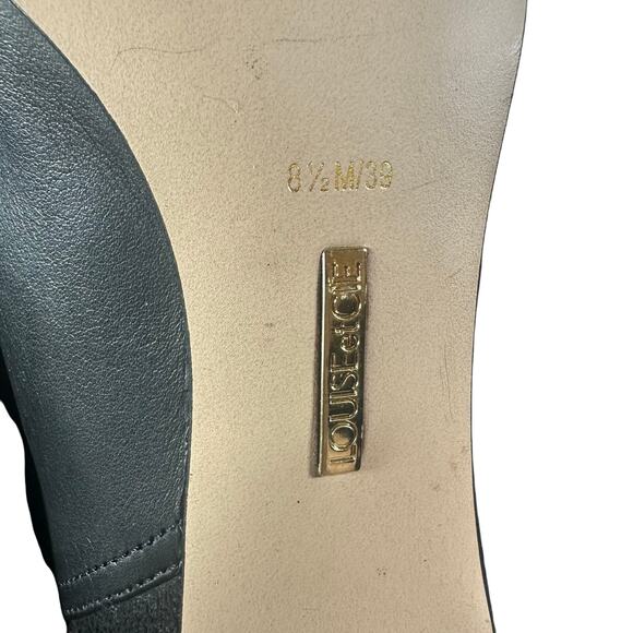 Louise et Cie Black Leather Sock Ankle Boots Women’s 8.5 Pointed Toe High Heel - Picture 6 of 12